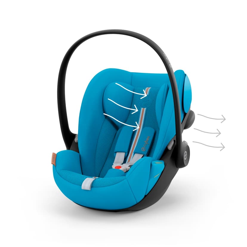 CYBEX Gold Coque Cloud G i-Size Plus, Coussin Réducteur pour Nouveau-né inclus, De la naissance à environ 24 mois, Max. 13 kg, Beach Blue - 7