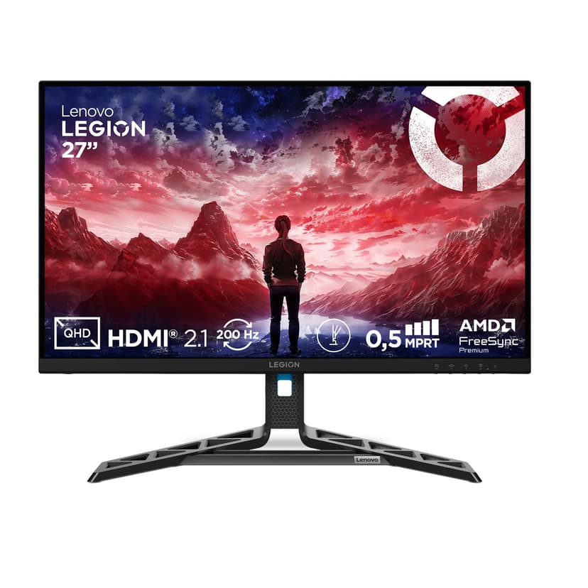 Lenovo Legion R27qe Gen 2 27" QHD WLED Gaming Monitor 2560 x 1440-16:9-200Hz IPS Panel 0.5ms Response Time HDMI DisplayPort TÜV Eye Comfort Protection Black 5.9kg - 1
