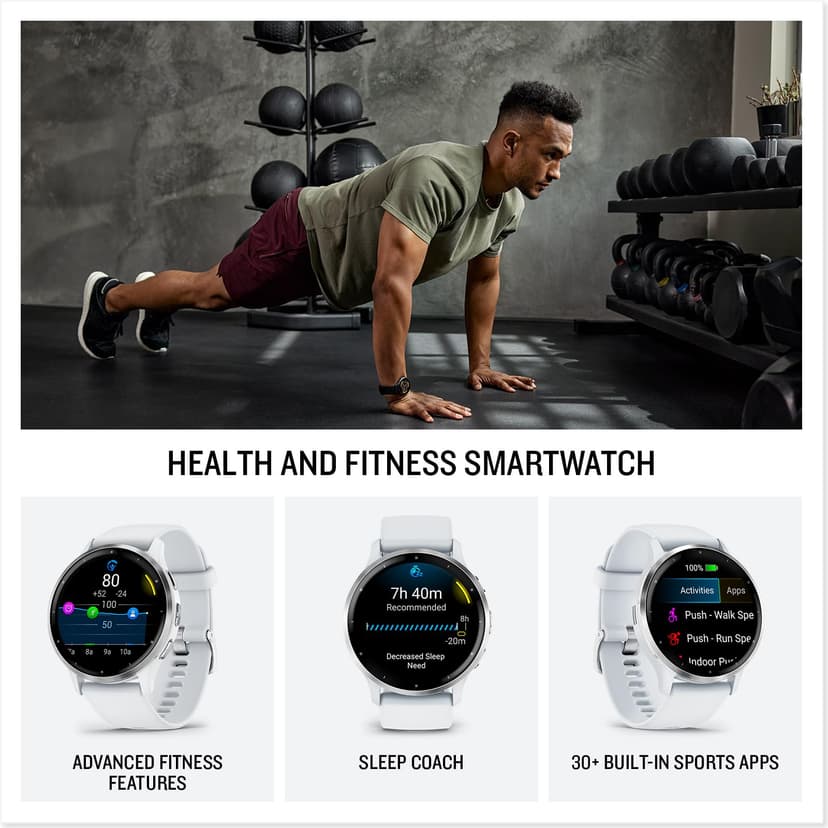 Garmin Venu 3S, 41mm GPS smartwatch, AMOLED touchscreen, all-day advanced health & fitness features, voice functionality, music storage, wellness smartwatch with up to 10 days battery life, Sage Grey - 3