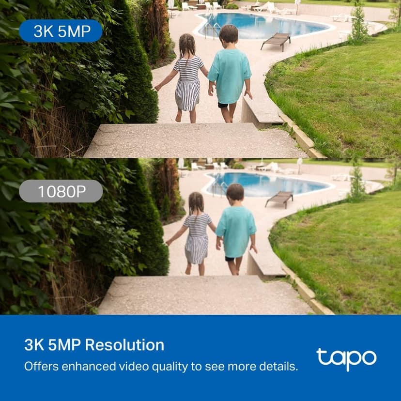 Tapo C530WS 360° Outdoor Surveillance Camera, 3K 5MP, Starlight Colour Night Vision, AI Detection, Motion Tracking, WiFi or Ethernet, MicroSD Card up to 512GB - 3