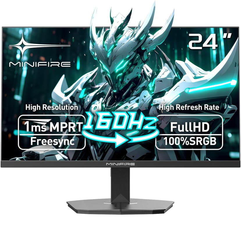 Minifire Gaming Monitor 24 inch, 160 Hz, 1ms, AdaptiveSync, HDMI 2.0 DP 1.2 Ports, FHD, sRGB 110%, Monitor PC Screen(MFG24F4 HDMI cable included) - 1
