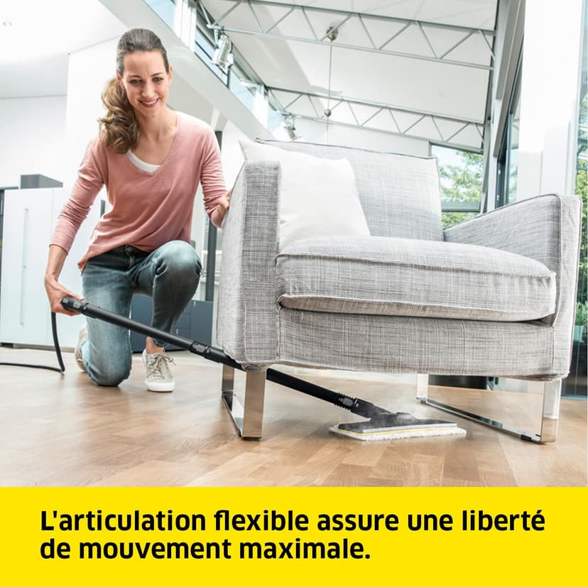 Kärcher SC 3 EasyFix Steam Cleaner, Steam Pressure: Max. 3.5 Bar, Heating Time: 30 s, Power: 1,900 W, Surface Power: 75 m², Tank: 1 L, with Descaling Cartridge, Floor Cleaning Kit and Nozzles, White - 6