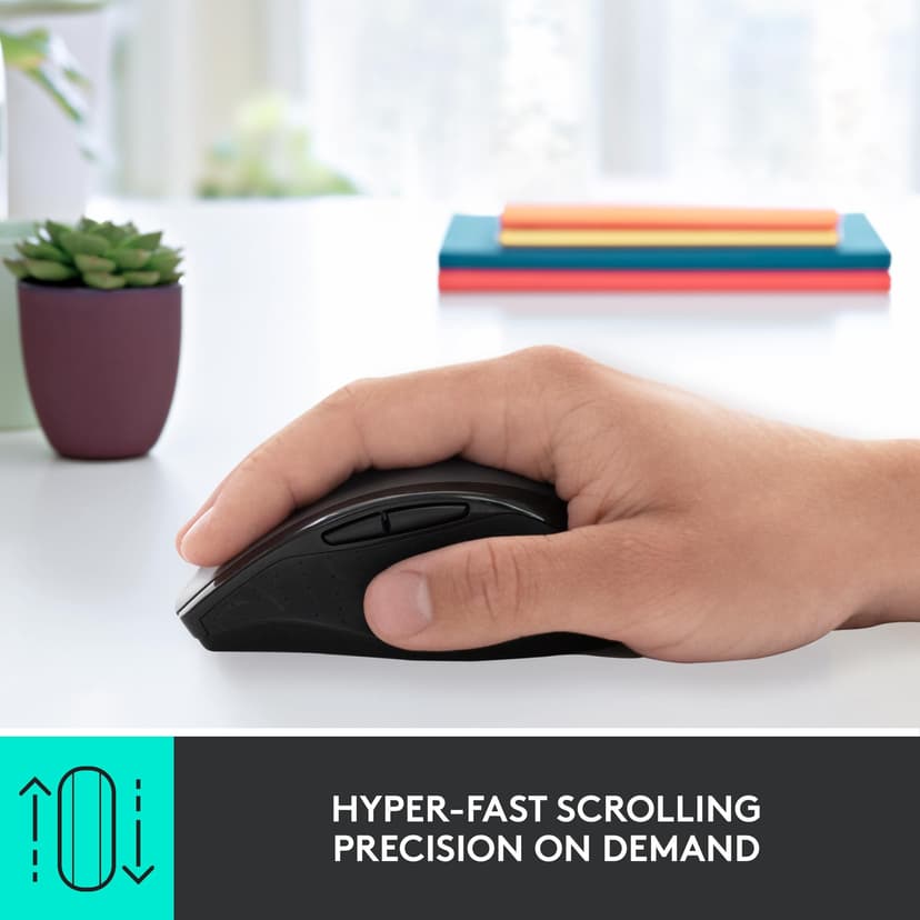 Logitech M705 Marathon Wireless Mouse, 2.4 GHz with USB Unifying Mini-Receiver, 1000 DPI Laser Grade Tracking, 7-Buttons, Extra Thumb Buttons, 3-Year Battery Life, PC / Mac / Laptop - Black - 3