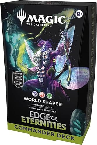 Magic: The Gathering Edge of Eternities Commander Deck - World Shaper (100-Card Deck, 2-Card Collector Booster Sample Pack + Accessories)