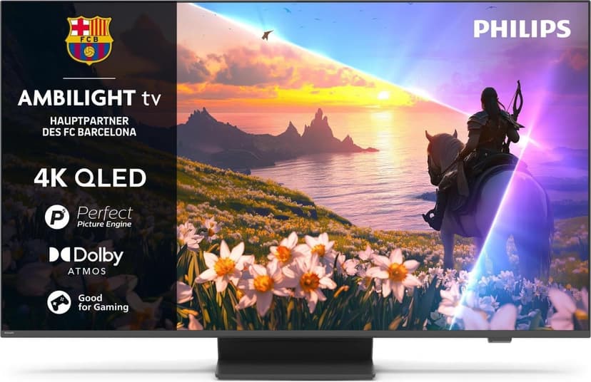 Philips Ambilight 43PUS8600 4K QLED Smart TV, 43 inch Screen, with P5 Perfect Picture Engine Ultra HD, Titan OS, Dolby Vision and Dolby Atmos - 1
