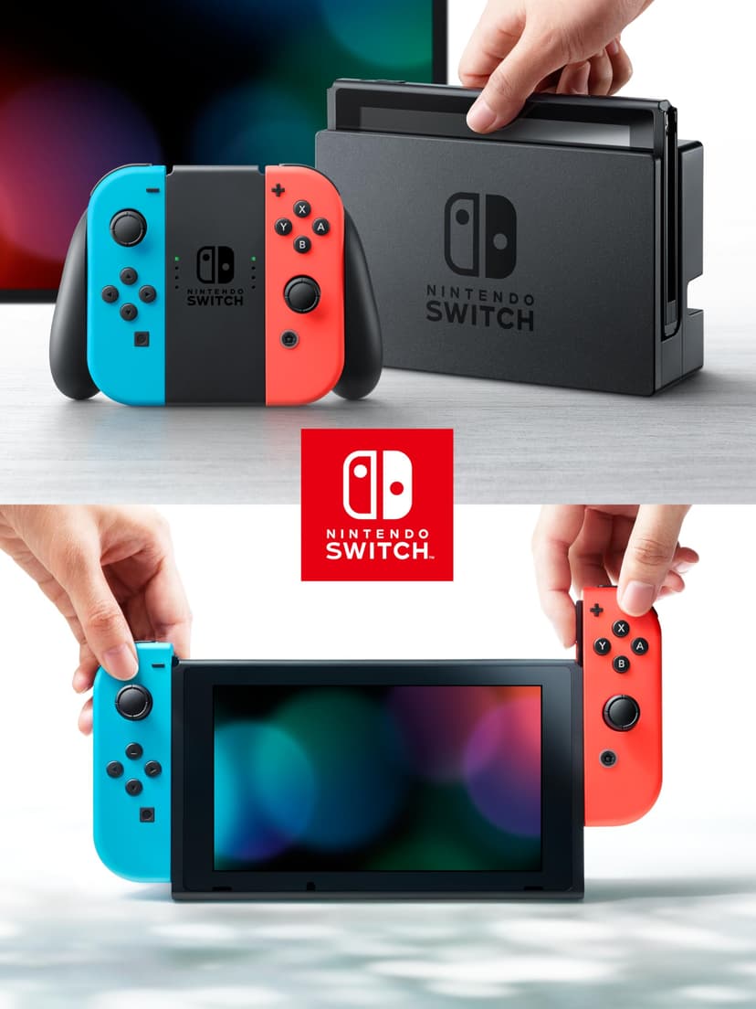 Nintendo Console Switch avec Joy-Con bleu néon et rouge néon - 6