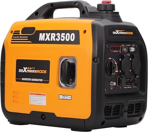 maXpeedingrods 3500W Portable Inverter Generator petrol 4-stroke with USB and 230 V sockets Super quiet and light as an emergency power generator for camping travel garage caravan construction site
