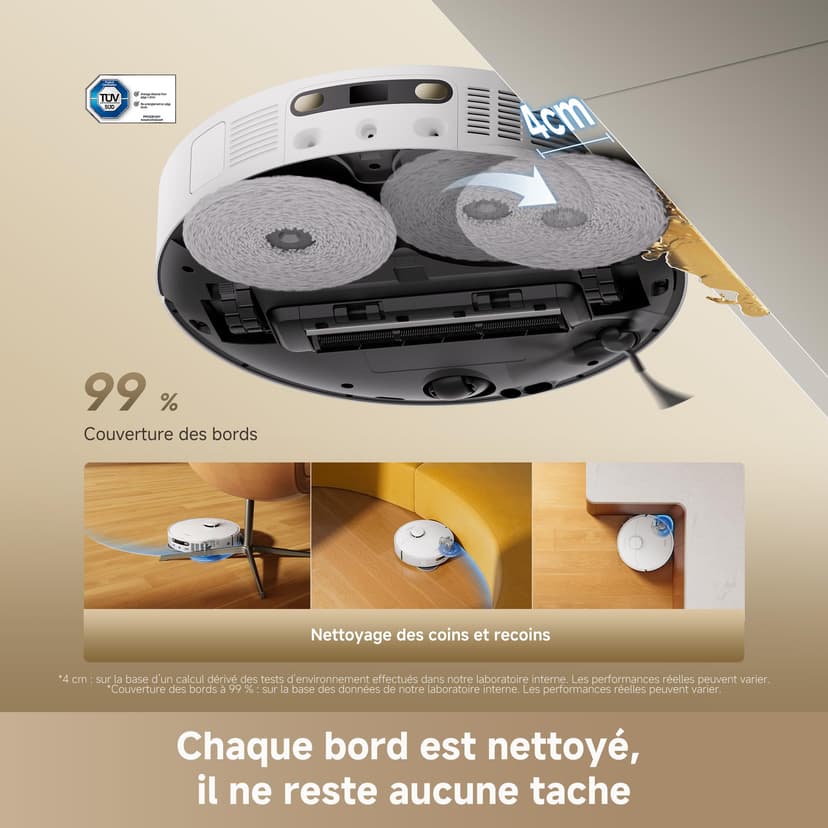 DREAME L40 Ultra A Robot Vacuum Cleaner and Mop with Auto Emptying Dust,Double Anti-Tangle System,24,000Pa Suction,10.5mm Mop Lifting,Multifunctional Base Station,Self Washing Mop - 6