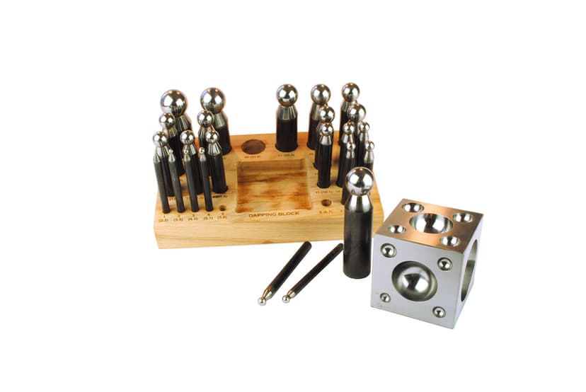25 Piece Dapping, Doming Hardened Steel Punch & Block Set. (J1193) Free UK Postage - 2