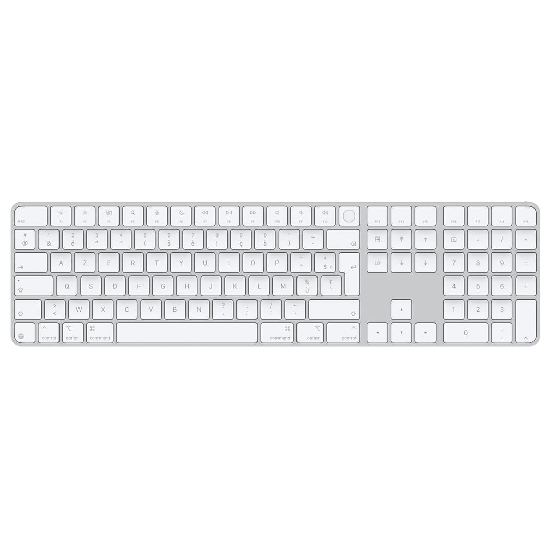Apple Magic Keyboard with Touch ID and Numeric Keypad for Mac models with Apple silicon - French - White Keys 