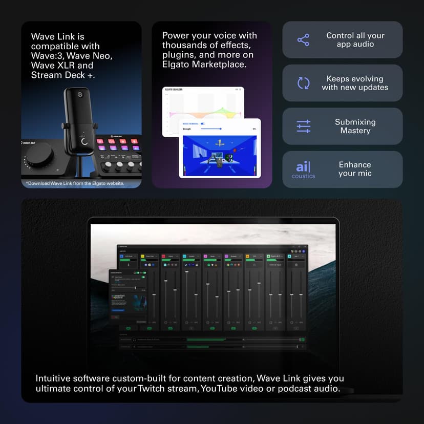 Elgato Stream Deck +, Audio Mixer, Production Console and Studio Controller for Content Creators, Streaming, Gaming, with customizable touch strip dials and LCD keys, works with Mac and PC - 9