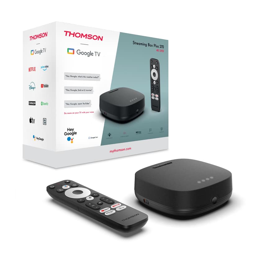 THOMSON Streaming Box Plus 270, Google TV, 4K UHD, Comman… - 1