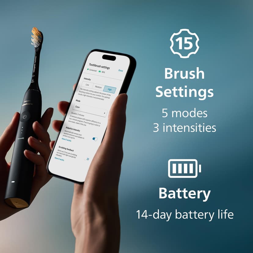 Philips Sonicare9900Prestige Our Most Advanced Electric Toothbrush with SenseIQ, Brush Head, Artificial Intelligence in The Philips Sonicare app, Dark Blue (HX9992/12) 100-240V|50/60Hz - 9