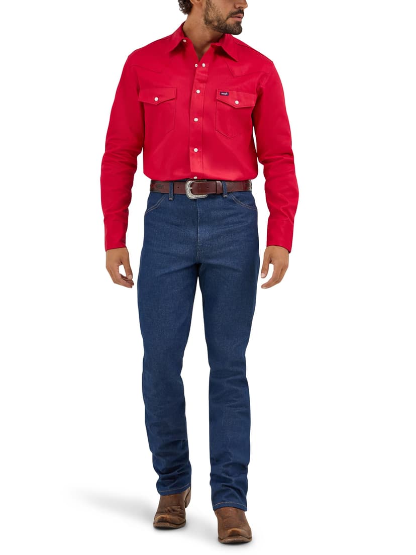 Wrangler Men's Ms70719 button down shirts, Red, XL UK - 1