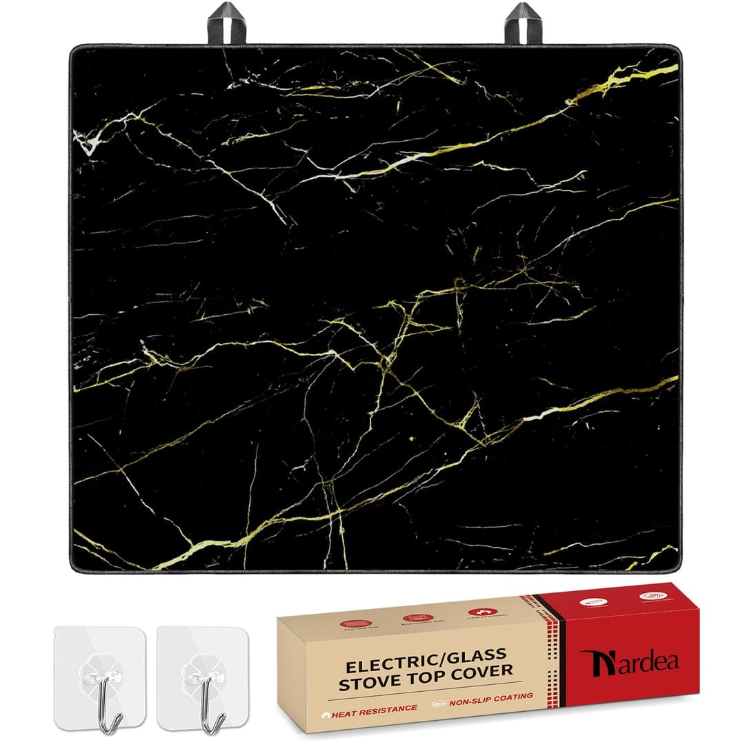 Nardea Cover for Electric Stoves, Protective Glass Cover (61 x 53 cm), Protector for Electric Hob in Ceramic, Heat Resistant, Dishwasher Safe