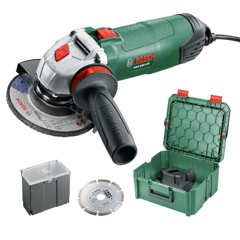 Bosch Home and Garden Meuleuse angulaire Bosch PWS 850-125 (850 W, diamètre de disque : 125 mm, dans une SystemBox | taille M) - 1