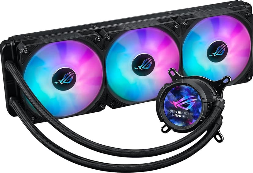 Asus ROG STRIX LC III 360 ARGB LCD Liquid CPU Cooler, 360mm, 7th Gen v2 Asetek Pump, ARGB Fans, Customisable LCD Display, Rotatable Water Block - 1