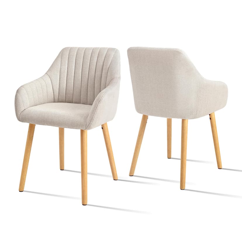 Goeurvant Chaises Beige Salle à Manger Lot de 2 avec Acco… - 1