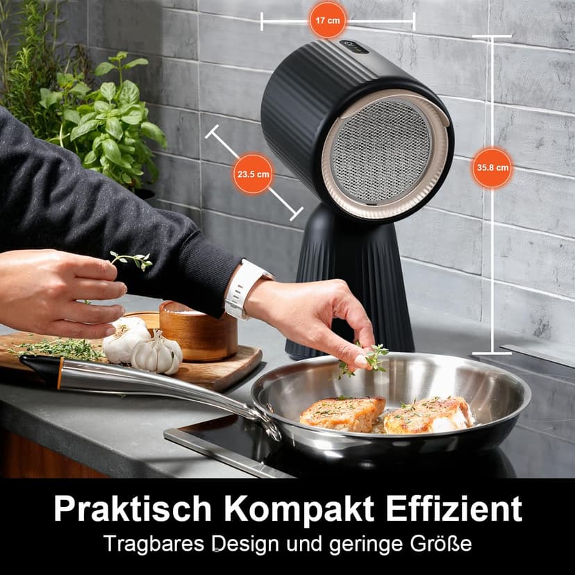 SNDOAS Hotte Aspirante Portable, Mini Hotte Aspirante 180 m³/h Puissance d'aspiration élevée, 3 Vitesses, Mode Recyclage avec Filtre à Charbon, Pour la Cuisine en Plein Air, Les Petites Cuisines - 6