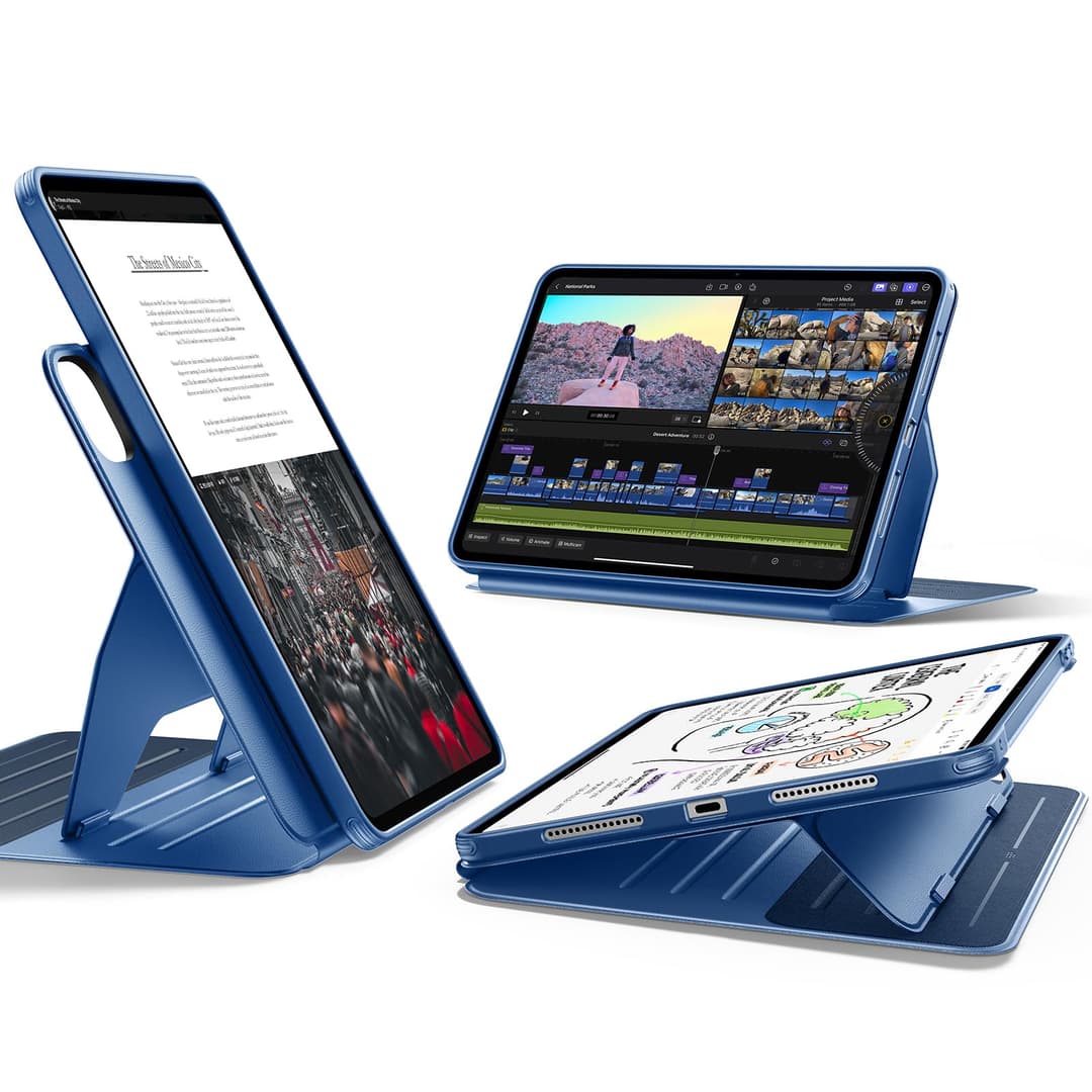 ESR Coque pour iPad Pro 13 Pouces M5/M4 (2025/2024) avec Coque Magnétique Amovible, Support Portrait/Paysage Réglable, 9 Angles de Position, Série Shift, Bleu