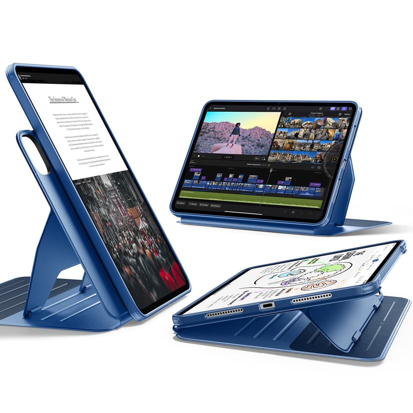 ESR Coque pour iPad Pro 13 Pouces M5/M4 (2025/2024) avec Coque Magnétique Amovible, Support Portrait/Paysage Réglable, 9 Angles de Position, Série Shift, Bleu - 1