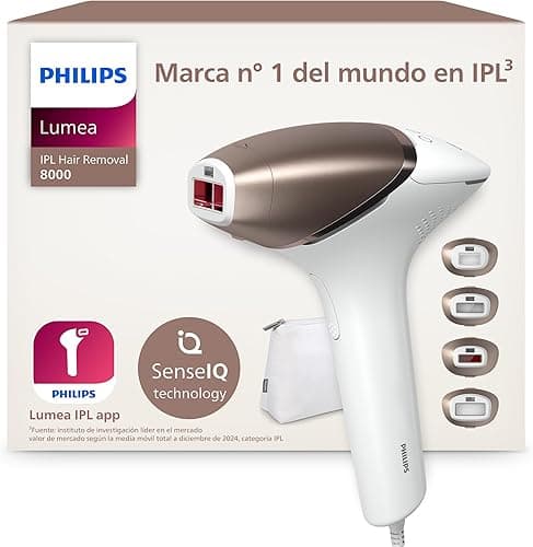 Philips Lumea IPL Hair Removal 8000 Series - Hair Removal Device with SenseIQ Technology, 4 Attachments for Body, Face Bikini and Underarm, Corded Use (Model BRI948/00)
