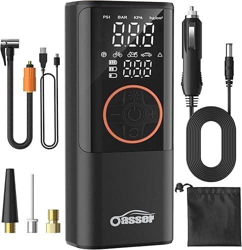 Oasser Gonfleur Pneus Voiture sans Fil 6000mAh Mini Compr…