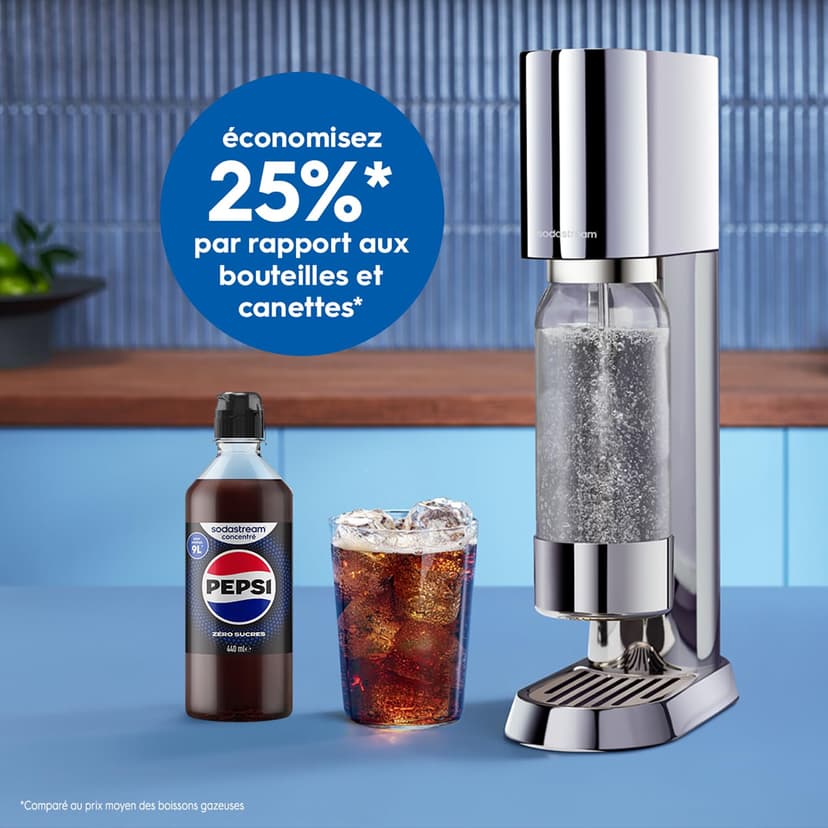 Sodastream - Set of 6 x Pepsi Max concentrates, sugar-free, 100% original flavour, with measuring cap, 6 x 440 ml. - 5