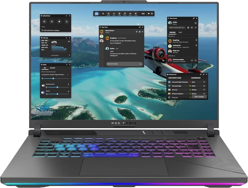 ASUS ROG Strix G16 Ordinateur Portable | 16" FHD+ 165 Hz/7ms écran IPS antireflet | Intel Core i9-13980HX | 16 Go de RAM | SSD 1 to | NVIDIA RTX 4070 | Windows 11 | Clavier QWERTZ avec 4 Zones RVB | - 1