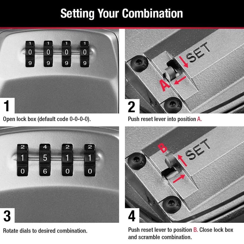 Master Lock 5415D Lock Box, Zinc, Wall Mount - 5
