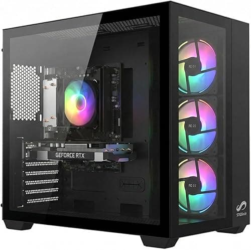 STGsivir PC Gamer Fixed, Gaming Computer, Ryzen 7 5700G, 32G DDR4, 1T SSD, WiFi 6, BT5.0, RGB Fan x3, PS 500W, Windows 11 Pro