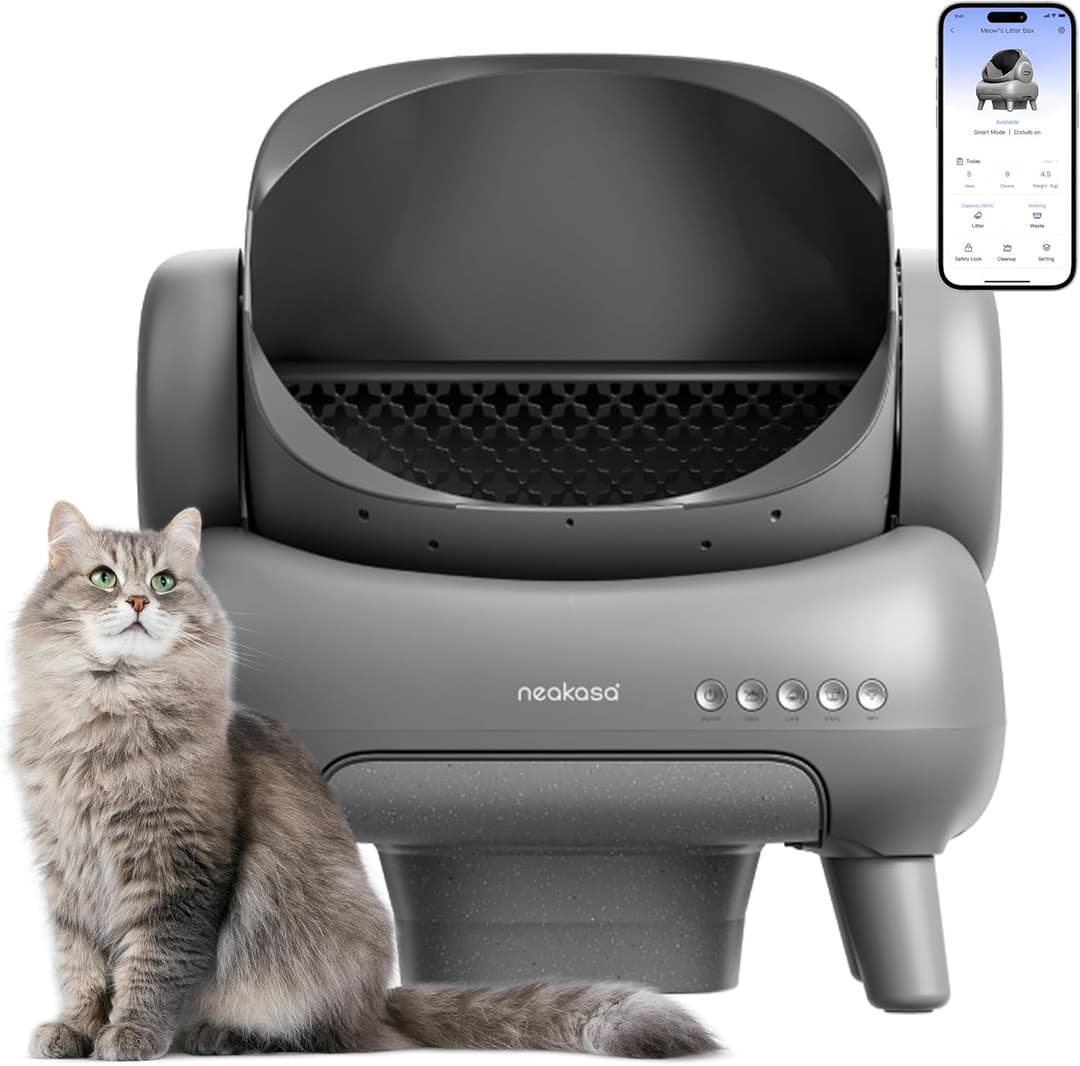 Neakasa M1 Plus Self Cleaning Cat Litter Tray, Open Top Automatic Litter Box with Large Capacity & App Control, Odour-Free Design for Busy Owners & Multi-Cat Homes, Ideal for Travel