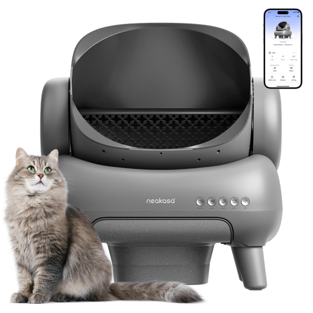 Neakasa M1 Plus Self Cleaning Cat Litter Tray, Open Top Automatic Litter Box with Large Capacity & App Control, Odour-Free Design for Busy Owners & Multi-Cat Homes, Ideal for Travel