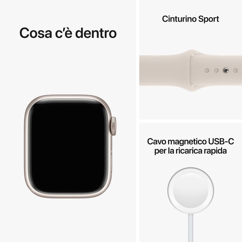 Apple Watch Series 8 (GPS, 41MM) Boîtier en Aluminium lumière stellaire avec Bracelet Sport lumière stellaire, Regular(Reconditionné) - 6