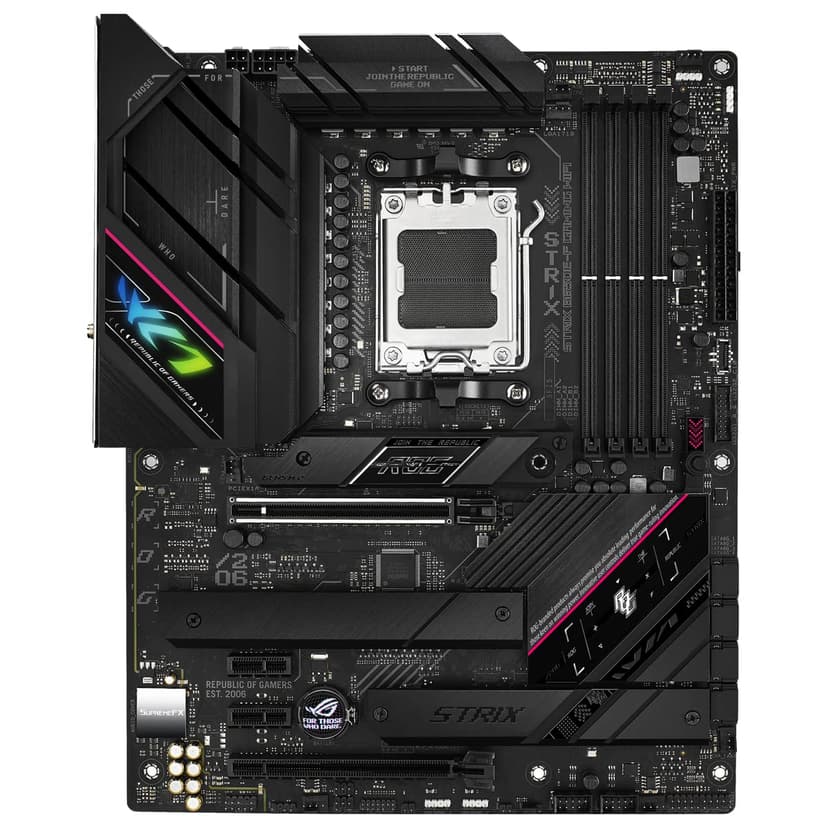 ASUS ROG Strix B650E-F Gaming WiFi AMD Ryzen AM5 ATX motherboard, 12 + 2 power stages, DDR5, three M.2 slots, PCIe 5.0, WiFi 6E, 2.5G LAN, USB 3.2 Gen 2x2 Type-C port, and Aura Sync RGB - 7