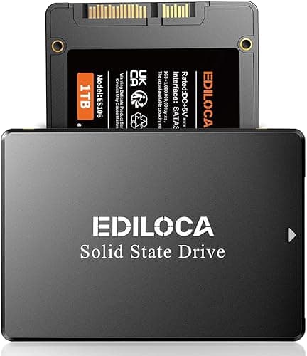 Ediloca ES106 Disque Dur Interne SSD SATA III 2,5" 3D Nand Jusqu'à 500 Mo/S en Lecture, Mise à Niveau de la MéMoire et du Stockage pour PC ou Ordinateur Portable (SSD 128 Go)