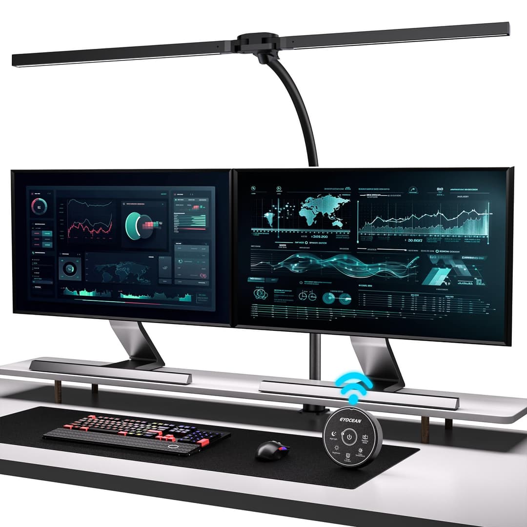 EYOCEAN Lampe de bureau à double tête à pince - 24 W - 80…