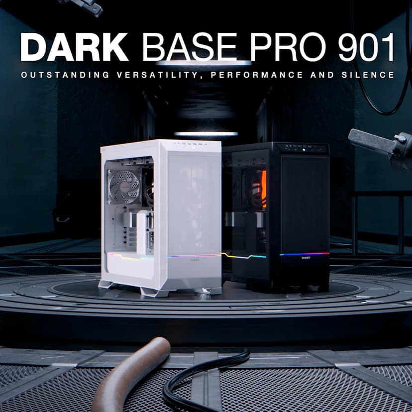 be quiet! Dark Base Pro 901 White PC case, maximum airflow, 3x Silent Wings 4 PWM fans, virtually inaudible operation, flexible motherboard tray for an inverted layout, ARGB lighting, BGW51 - 8