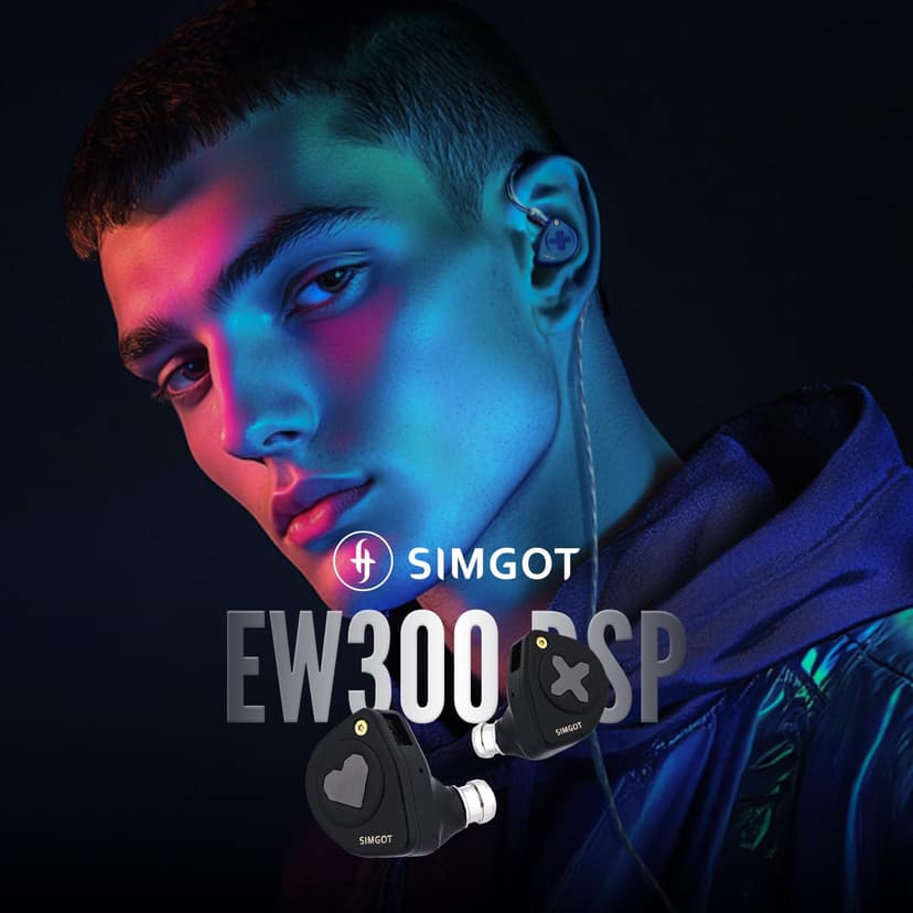 Linsoul SIMGOT EW300 1DD+1Planar+1PZT Hybrid Driver In Ear Monitor, Wired Earbuds IEM, Gaming Earbuds with Detachable Nozzles, Silver-Plated OFC IEM Cable (DSP Edition, With MIC) - 6