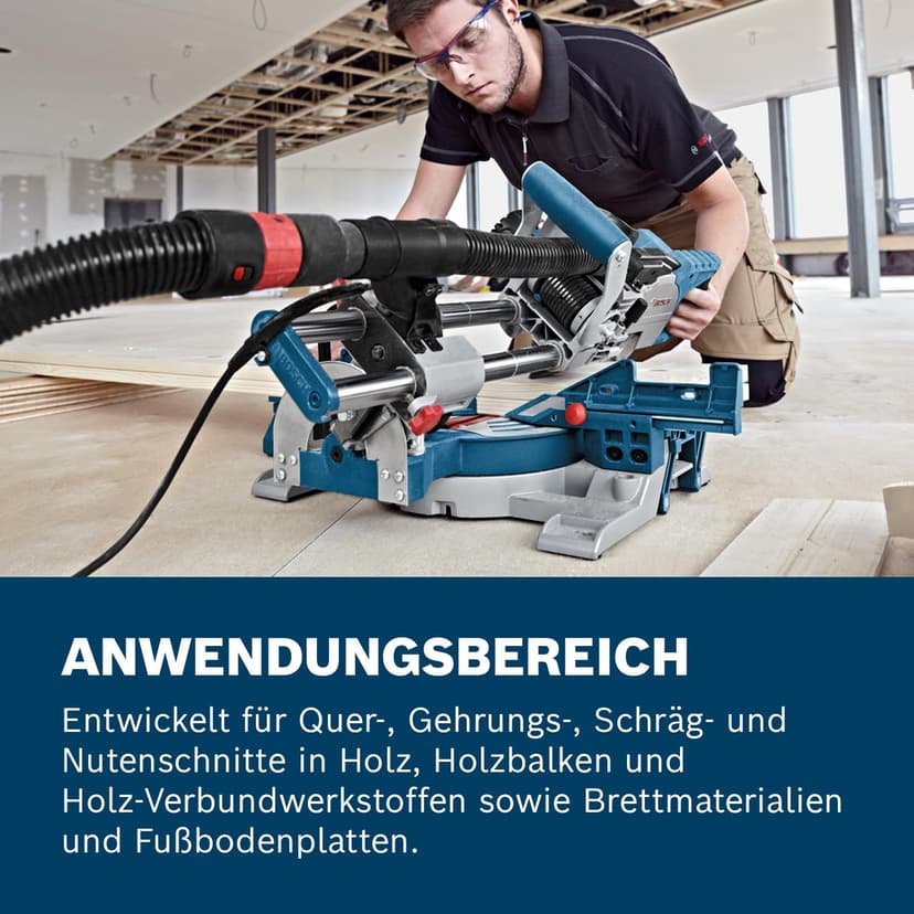 Bosch Professional GCM 8 SJL Sliding Mitre Saw (216 mm Blade, 70 mm Vertical, 312 mm Horizontal Cut Capacity, 2 Saw Blades, Dust Extraction System, Lightweight, Compact Design, Amazon Exclusive Set) - 5