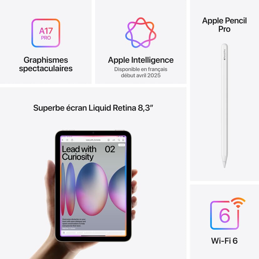 Apple iPad mini (A17 Pro): Apple Intelligence, 8.3-inch Liquid Retina Display, 512GB, Wi-Fi 6E, 12MP Front/12MP Back Camera, Touch ID, All-Day Battery Life — Purple - 4