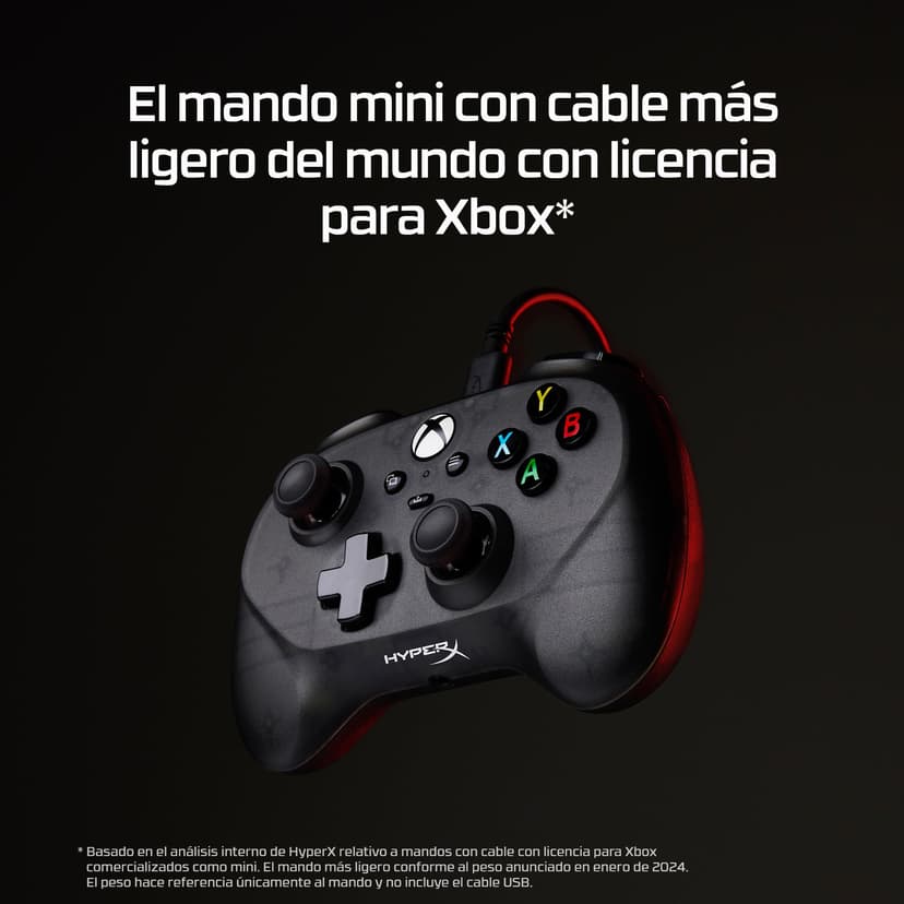 HyperX Clutch Tan - Manette gaming mini compacte noire avec câble pour Xbox Series X|S sous licence et fonctionnalité complète - 9