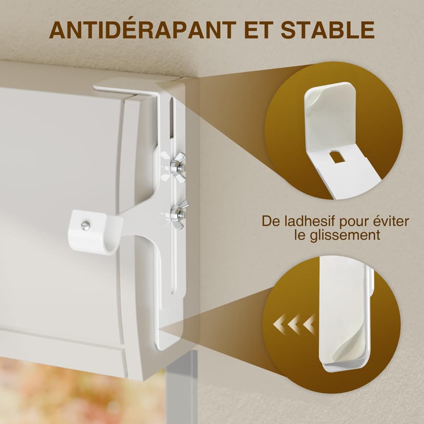 Curtain Rod Holder without Drilling, Bracket for Roller Shutter Box, Curtain Rod Holder, No Drilling, Bracket for Roller Shutter Box, White - 2