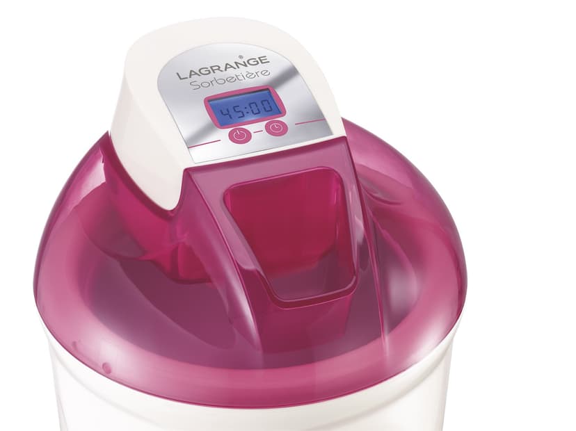 LAGRANGE 409001 Sorbetière 12 W Ecran LCD Cuve 1,5 L Framboise - 2