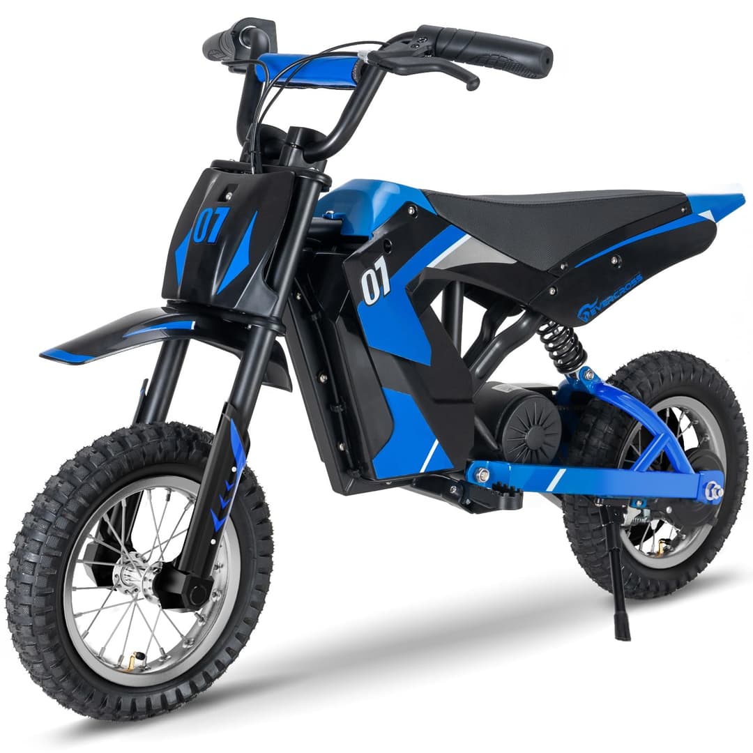 EVERCROSS EV12M Kids Ride On Motorcycle, Electric Motorcycle with 300W Motor, 3 Speed Modos, 9.3Miles Long-Range, 12'' Pneumatic Tire, Motor Cross for 110cm+ Height