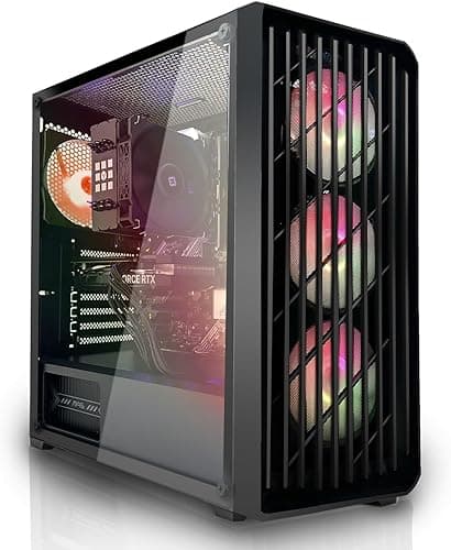 SYSTEMTREFF PC Gamer AMD Ryzen 7 5700X 8x4.6GHz | Nvidia RTX 5060 8Go DX12 | 1To M.2 NVMe | 32Go DDR4 RAM | Windows 11 | Ordinateur de Bureau WLAN pour Les Joueurs, Les Gamers & Streamer