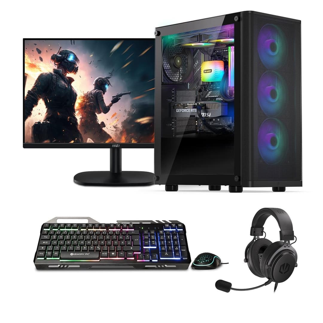 Basic Gaming Komplett PC Set Ryzen 7 5700G, 16 GB DDR4, 1…
