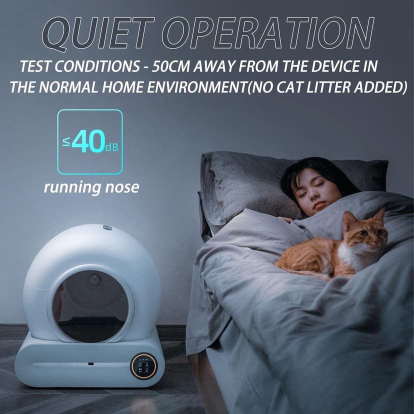 Self Cleaning Cat Litter Tray, Automatic Cat Litter Tray with App Control, Large Capacity, Self Cleaning Litter Box For Multiple Cats, Odourless, Safety Protection - 8
