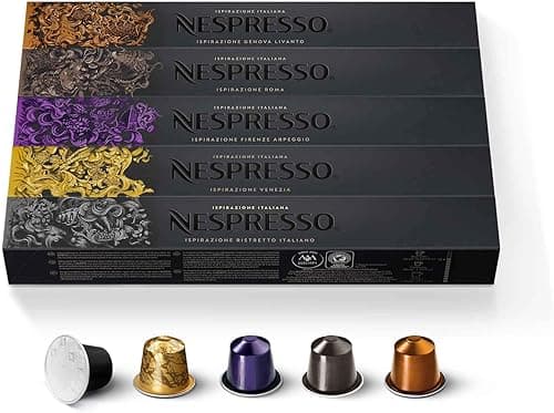 Nespresso OriginalLine 50 Capsules - Venezia, Ristretto Italiano, Firenze Arpeggio, Roma, Genova Livanto