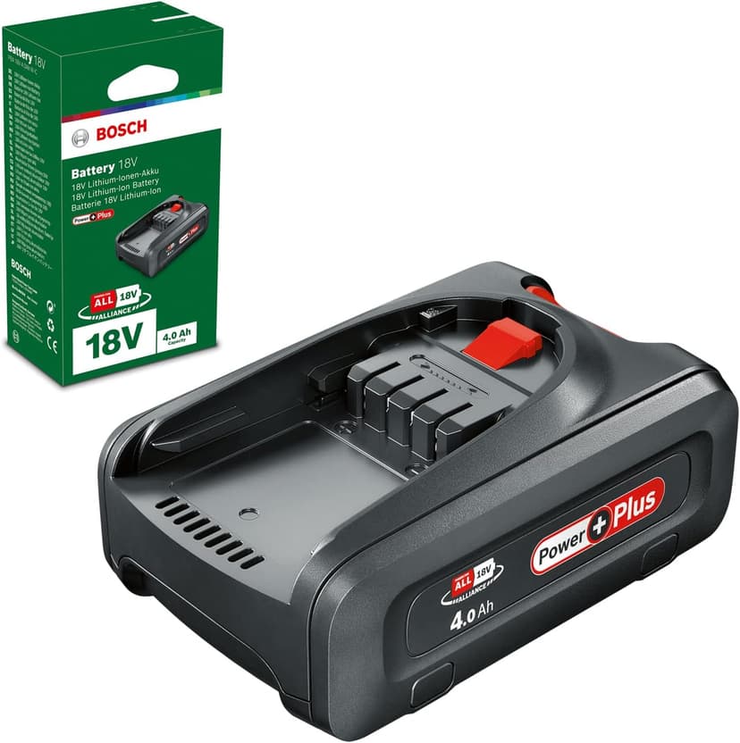 Bosch Battery Pack PBA 18V 4.0 Ah PowerPlus (1 battery 18V 4.0 Ah, 18 Volt System, in carton packaging) - 1